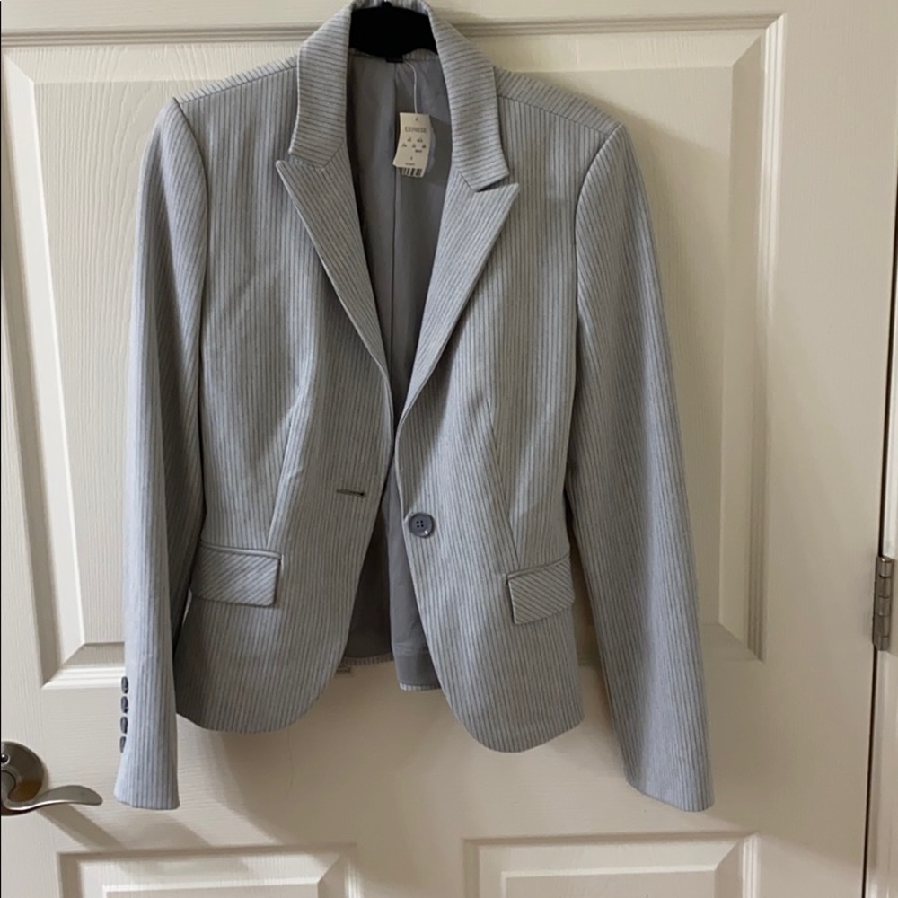 EXPRESS Grey pinstripe suit jacket